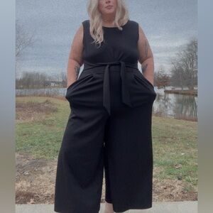 Di Jour Elegant Black Sleeveless Jumpsuit 1X